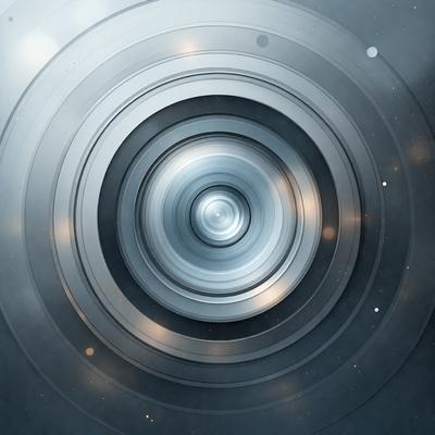 The primary subject of the image is a silver spiral, which appears to be a part of a larger structure. The setting is a dark, foggy environment, which adds a mysterious and dramatic atmosphere to the scene. The visual style of the image is a combination of photo and digital art, creating a unique and intriguing appearance. The colors in the image are predominantly silver and dark, with some hints of light and shadows, contributing to the overall mood of the scene.